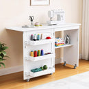 Artiss Folding Sewing Table Sewing Machine Desk Multi-functional Rolling Work Table Craft Station