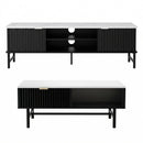 Artiss TV Unit & Coffee Table Set Storage Shelf Black