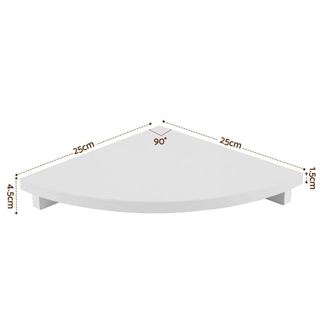 Artiss 3pc Corner Floating Wall Shelf Wall Mounted Display Rack Round Edge White