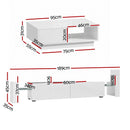 Artiss LED TV Unit & Coffee Table Set Storage Cabinet White