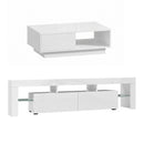 Artiss LED TV Unit & Coffee Table Set Storage Cabinet White