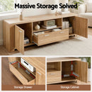 Artiss TV Unit & Coffee Table Set Storage Drawer Pine