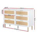 Artiss Chest of 6 Drawers Lowboy Cabinet White