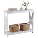 Artiss Console Table Entryway Hallway Display 2-Tier Narrow Sofa Table 100CM White