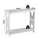 Artiss Console Table Entryway Hallway Display 2-Tier Narrow Sofa Table 100CM White