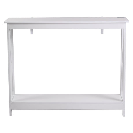 Artiss Console Table Entryway Hallway Display 2-Tier Narrow Sofa Table 100CM White