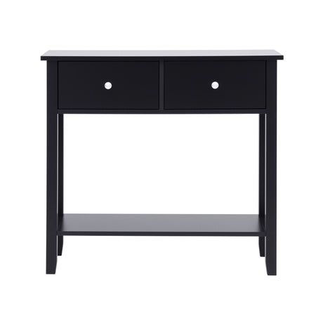 Artiss Console Table Hallway Sofa Entryway Entrance 2 Drawers 80CM Black
