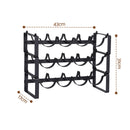 Artiss 3-Tier Wine Rack Metal Freestanding 12 Bottles Modular Countertop Wine Display Shelf Black