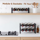Artiss 3-Tier Wine Rack Metal Freestanding 12 Bottles Modular Countertop Wine Display Shelf Black