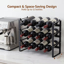 Artiss 3-Tier Wine Rack Metal Freestanding 12 Bottles Modular Countertop Wine Display Shelf Black