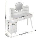 Artiss Dressing Table Vanity Desk LED Charging Station White