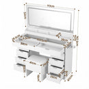 Artiss Dressing Table Makeup Vanity Desk Large LED Mirror 10 Drawers Power Outlet Hair Dryer Holder Hook White