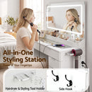 Artiss Dressing Table Makeup Vanity Desk Large LED Mirror 10 Drawers Power Outlet Hair Dryer Holder Hook White