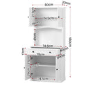 Artiss 2x Buffet Sideboard Hutch Pantry Cabinet Kitchen Storage BEINI White