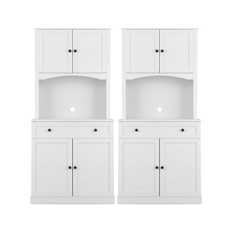 Artiss 2x Buffet Sideboard Hutch Pantry Cabinet Kitchen Storage BEINI White