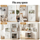 Artiss 2x Buffet Sideboard Hutch Pantry Cabinet Kitchen Storage BEINI White