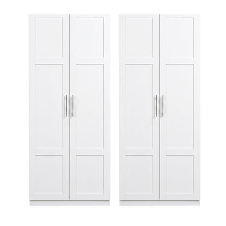 Artiss 2x Buffet Sideboard Cabinet Pantry Hutch Kitchen Storage Organiser White