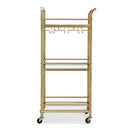 Artiss Kitchen Island Cart Trolley Rolling Serving Storage Wine Glass 43cm Gold