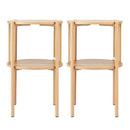 Artiss Set of 2 End Tables Coffee Table 2-Tier Round Wood