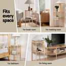 Artiss Set of 2 End Tables Coffee Table 2-Tier Round Wood