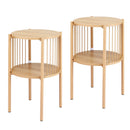 Artiss Set of 2 End Tables Coffee Table 2-Tier Round Wood
