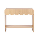 Artiss 2-Drawer Console Table, Scalloped Entryway Table with Safe Rounded Corners, 100 x 31 x 80 cm