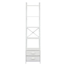 Artiss 5 Tier Bookshelf Ladder Bookcase with Fabric Drawers Display Rack White