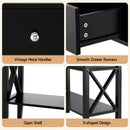 Artiss Console Table 2 Drawers 100CM Black