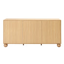 Artiss Buffet Sideboard Cabinet 2-Tier Fluted Kitchen Storage Ball Legs Pine