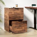 Artiss Filing Cabinet Files Storage Office Shelves File Organiser Rustic Brown 2 Drawer