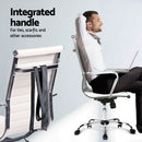 Artiss Office Desk and Chair Set L Shape Computer Desk 150cm with Storage Cabinet & Drawers, Ergonomic PU Leather Office Chair, White Home Office Furniture