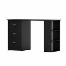 Artiss Office Desk & Chair Set 120cm Computer Desk with 3 Drawers & Open Shelves, Ergonomic Armless Office Chair with Wheels, Height Adjustable for Home Office Study