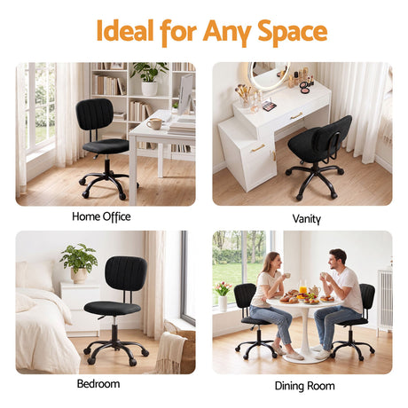 Artiss Office Desk & Chair Set 120cm Computer Desk with 3 Drawers & Open Shelves, Ergonomic Armless Office Chair with Wheels, Height Adjustable for Home Office Study