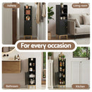 Artiss 2X Bathroom Storage Cabinet Floor Organizer Toilet Corner Adjustable Black