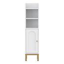Artiss 2X Bathroom Storage Cabinet Floor Organizer Toilet Corner Adjustable Shelf with Door White