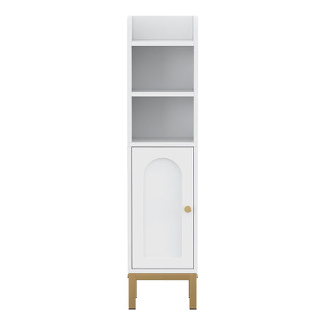 Artiss 2X Bathroom Storage Cabinet Floor Organizer Toilet Corner Adjustable Shelf with Door White