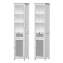 Artiss Bathroom Cabinet Storage X2 White Rattan 161cm