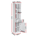 Artiss Bathroom Cabinet Storage X2 White Rattan 161cm