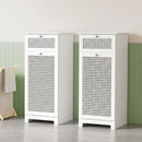 Artiss 2X Laundry Hamper Cabinet Bathroom Storage White Rattan