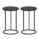 Artiss C Shaped End Table Set of 2 Coffee Table Side Table Round Black