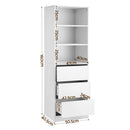 Artiss 2x Chest of 3 Drawers Tallboy Cabinet White