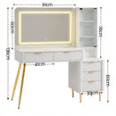 Artiss Dressing Table LED Vanity Desk Charging Station White