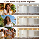 Artiss Dressing Table Vanity Desk Set LED Bulbs RGB Light Wood