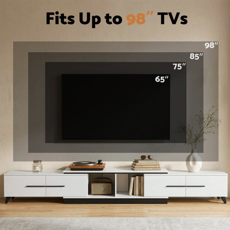 Artiss Extendable TV Cabinet Entertainment Unit Stand White
