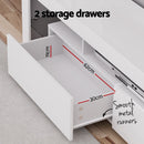 Artiss TV Cabinet Entertainment Unit Stand RGB LED Gloss Furniture 200cm White