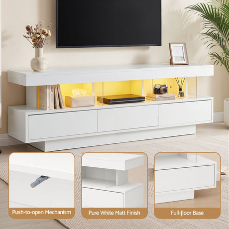 Artiss TV Unit LED 160CM Storage Drawer White