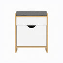 Artiss Storage Ottoman with Drawer 100kg Capacity Footrest Cushion Pine