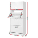Artiss 2x Shoe Cabinet Storage Organiser 4 Flip Drawer White