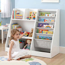 Keezi Kids Bookshelf Wood Bookcase Toddler Toys Storage Rack Display Shelves
