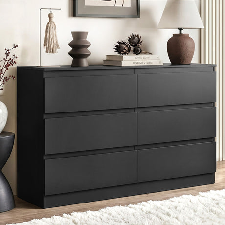 Artiss 6 Chest of Drawers Lowboy Black